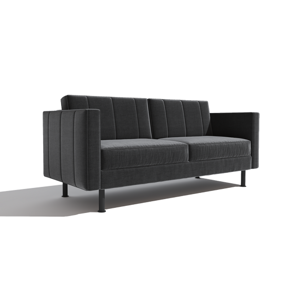 Lucius 3 Seater Sofa (Fabric, Dark Grey)