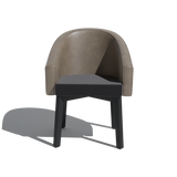 Keith Dining Chair (Brown , Leatherette with Cotton)