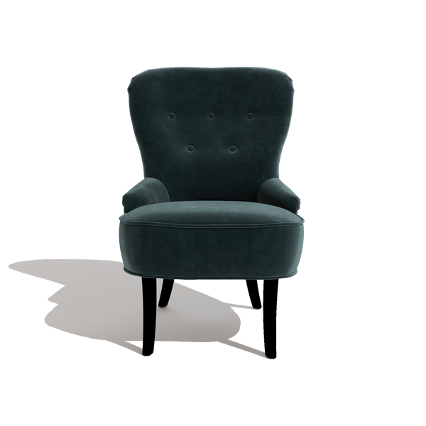 Cara Lounge Chair (Velvet, Dark Green)