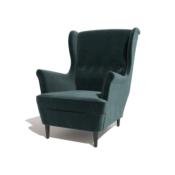 Dunbar Wing Chair (Fabric, Dark Green)