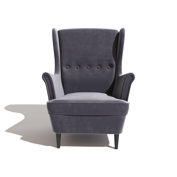 Dunbar Wing Chair (Fabric, Grey)