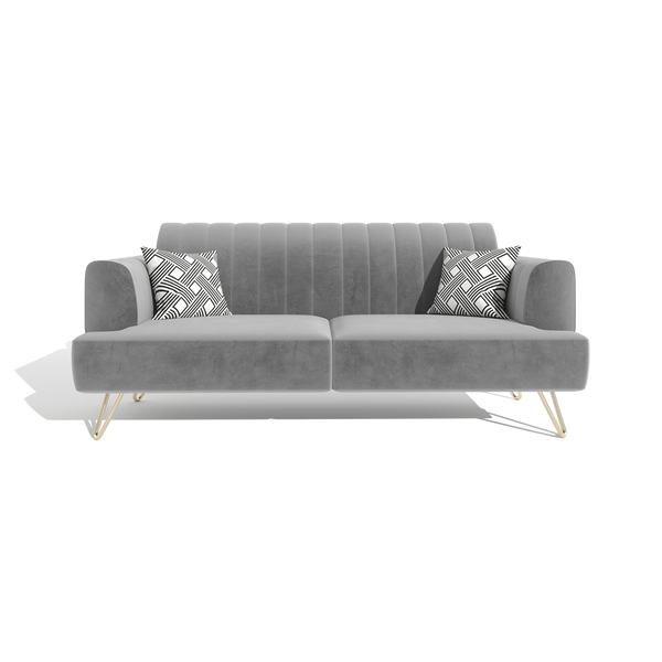 Damien 3 Seater Sofa (Fabric, Grey)